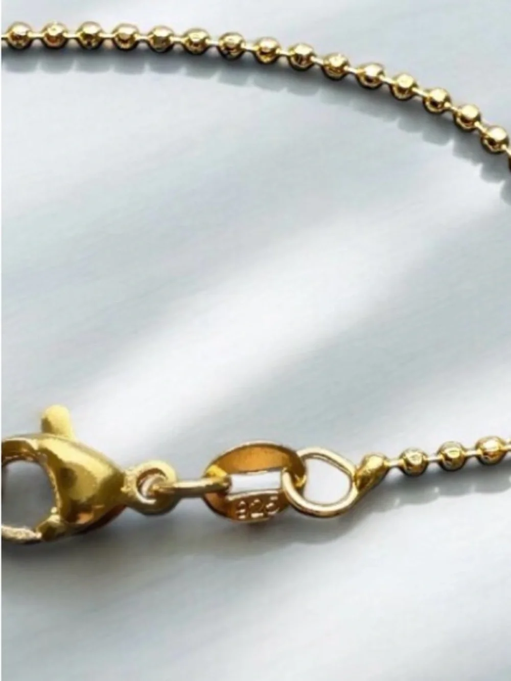 Green Evil Eye Necklace .925 sterling silver gold plated